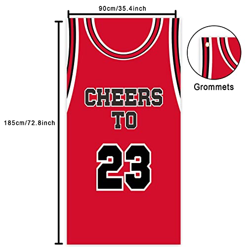 23rd Birthday Basketball Banner - Red Sports Theme Decor