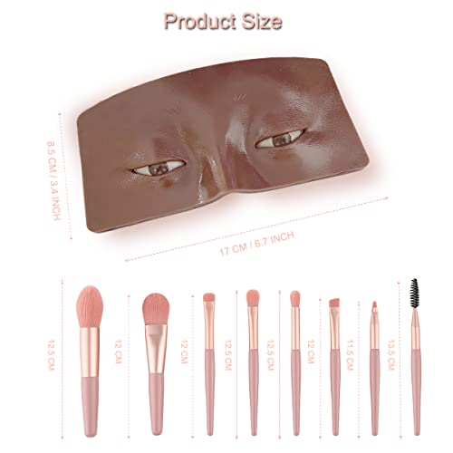 3D Makeup Practice Face Board Set #4 with Complete Kit for Artists & Students