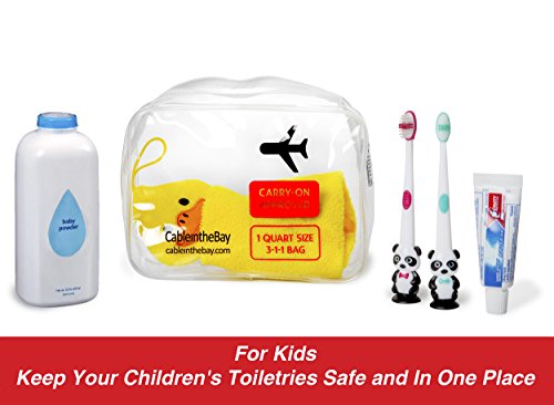 Cableinthebay 1 Pack TSA Approved Clear Travel Toiletry Bag - 3-1-1 Compliant, Waterproof Cosmetic Organizer for Men & Women
