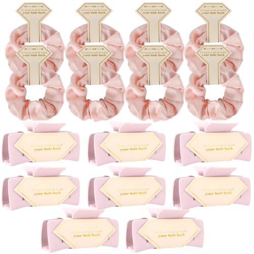 Bridesmaid Proposal Gift Set: 8pcs Hair Claw Clips & 8pcs Scrunchies