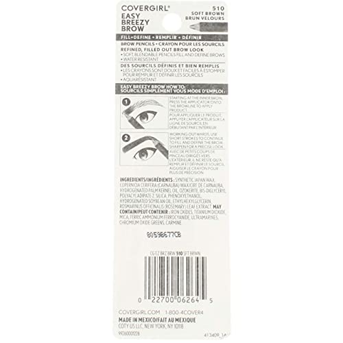 CoverGirl Brow & Eye Makers Soft Brown 510 Eyebrow & Eyeliner Pencils 4 Pack