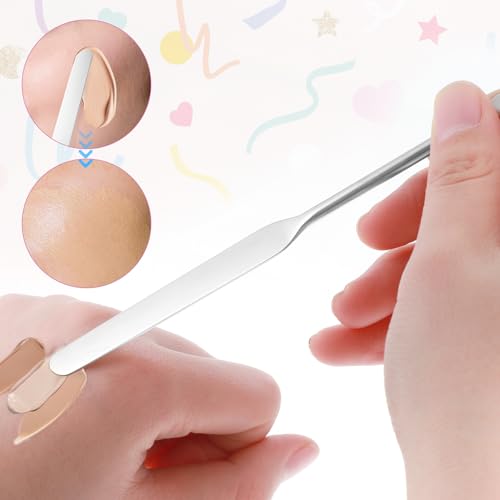 JJUNW 3-Piece Stainless Steel Makeup Spatula Set for Even Application