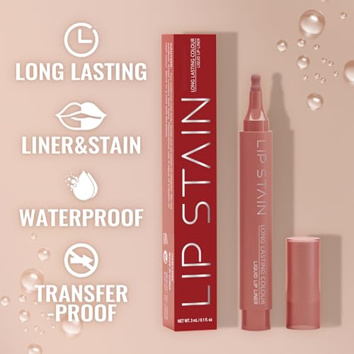 Okgkaiau Matte Waterproof Lip Liner Pen Set - Long-Lasting, Smudge-Proof Makeup