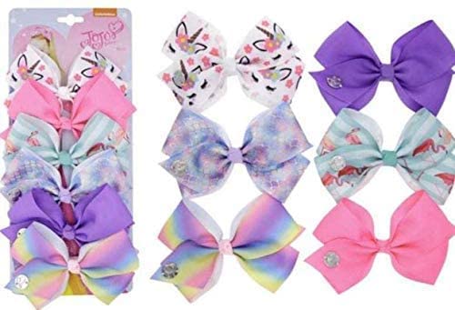 JoJo Siwa Rainbow Knot Hair Clips - Set of 6 Kids Hair Accessories
