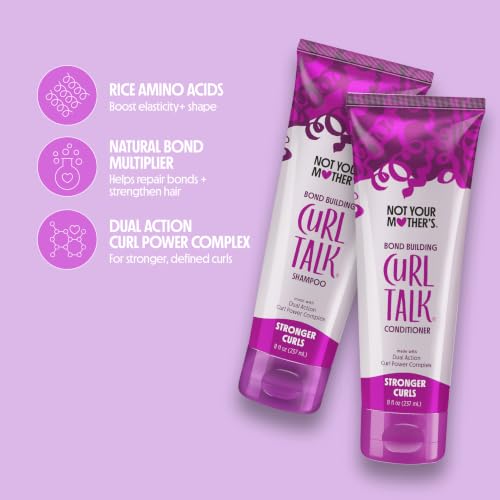 Not Your Mother's Curl Talk Bond Building Shampoo & Conditioner Set - 8 fl oz Each | Strengthens & Hydrates Curly Hair