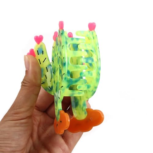 PERSONFUN Cactus Hair Claw Clip - Personalized Acetate Plant Hair Accessory for Women