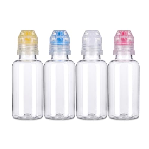 4-Pack Mini Honey Squeeze Bottles - Refillable Condiment Dispensers