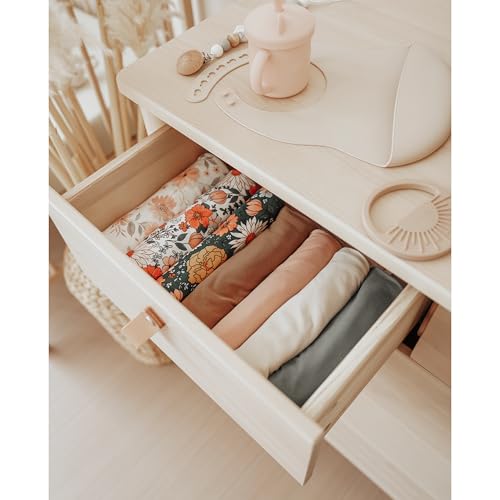 Konssy Baby Blanket & Headband Set - Soft Floral Swaddle for Newborns