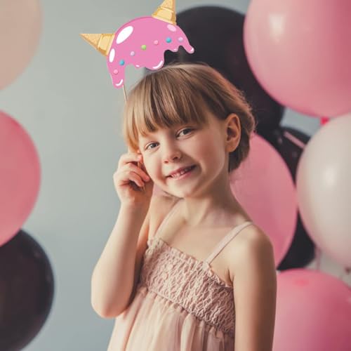 Ice Cream Photo Booth Props - 25 Pcs DIY Summer Party Decor