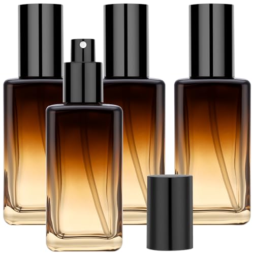 Segbeauty 3.4oz Amber Glass Spray Bottles, 4-Pack Refillable Fine Mist Atomizers
