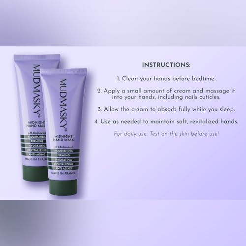 MUDMASKY Midnight Hand Mask 40ml - Hydrating Anti-Aging Hand Treatment with Vitamin E & Natural Oils