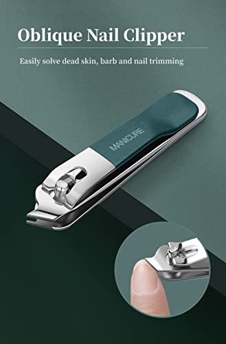 NEMIBAD 4-Piece Green Stainless Steel Manicure Set with Nail Clippers & Tools