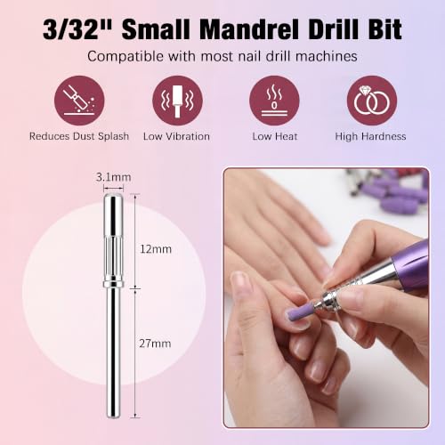 Rolybag Nail Drill Bits Mini Sanding Bands Set - 100 Pcs, 80-240 Grit