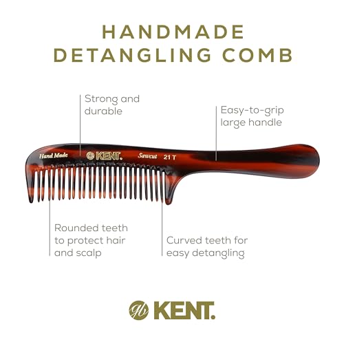 Kent 21T Large Wide Tooth Detangling Comb for Curly and Thick Hair