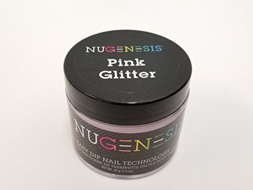NuGenesis Dip Powder - Pink Glitter 1.5oz Professional Nail System