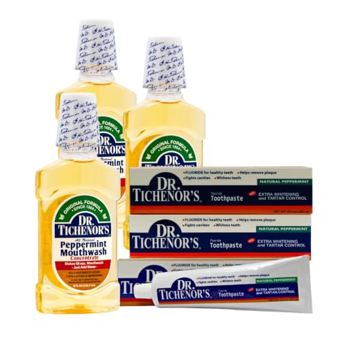 Dr. Tichenor's Peppermint Mouthwash Concentrate 8 Fl Oz (Pack of 3)
