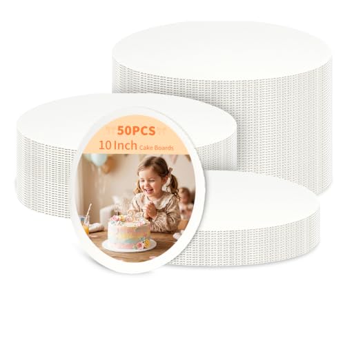 10-Inch Round Cake Boards - 50 Pack Food-Grade Cake Drums