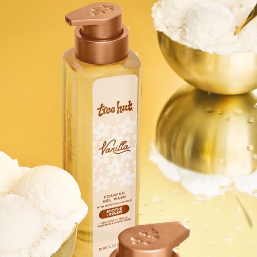 Tree Hut Vanilla Foaming Gel Body Wash, 18 Fl Oz - Nourishing Cleanser