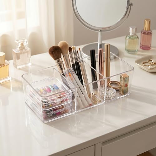 12Pcs Clear Press On Nail Organizer with Large Storage Box & Dual Sided Tape - TIOWJABK Variant