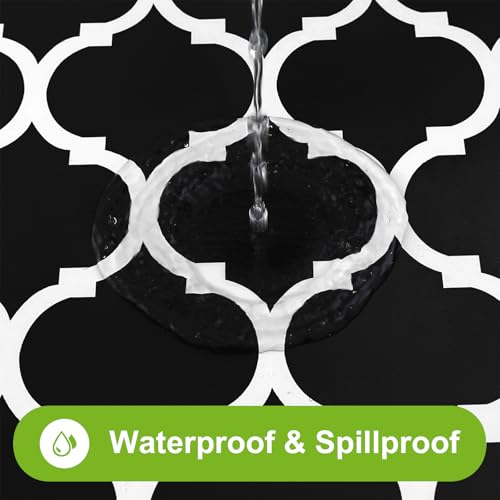Smiry Waterproof Fitted Table Cover - 30" x 48" Elastic Vinyl Tablecloth for Picnics & Camping