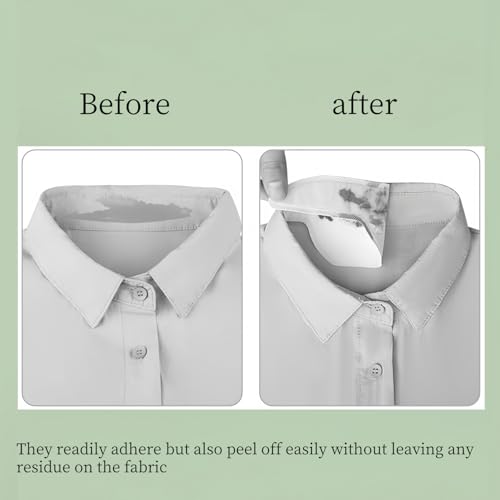 Disposable Collar Protector Sweat Pads 80 Pcs Self-Adhesive Neck Liners for Shirts