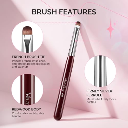 MelodySusie 4-Piece French Manicure Nail Brush Set with Rosewood Handles