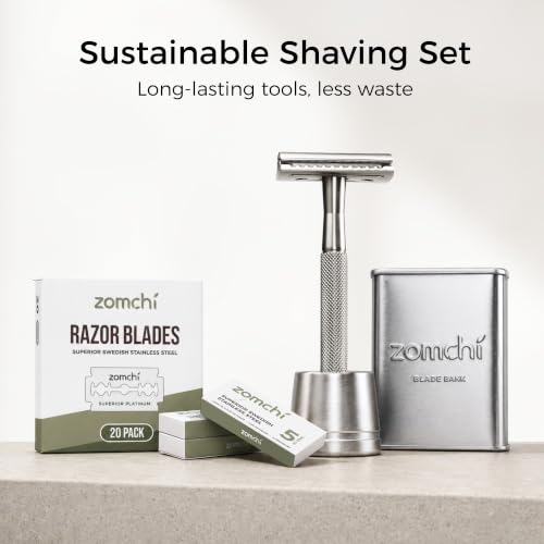 ZOMCHI Double Edge Razor Blades - 20 Stainless Steel Refill Blades for Safety Razors