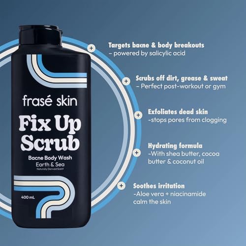 Frasé Skin Fix Up Exfoliating Body Wash for Acne, KP & Ingrown Hairs, 13.5oz