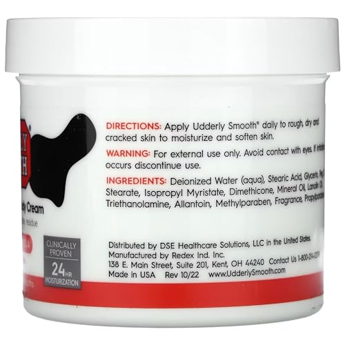 Udderly Smooth Moisturizing Cream 10 oz – Hydrates Dry Skin, Non-Greasy