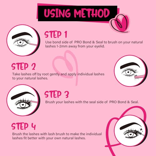 PRO LASHBEAUTY DIY Lash Extension Kit 30D+40D D Curl 280 Pcs with Bond Seal & Remover