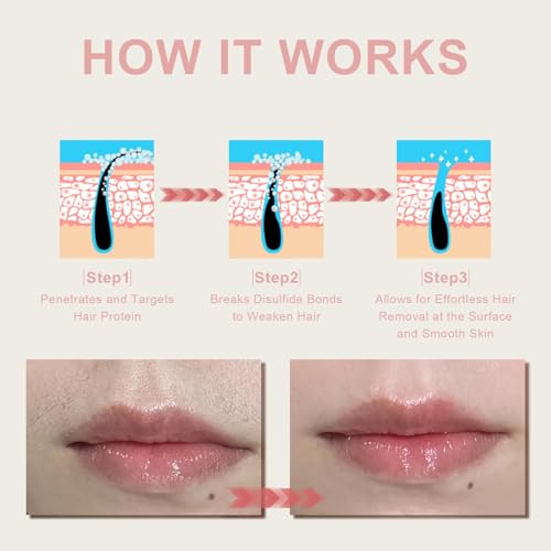 Facial Hair Removal for Women Face, Flawless Facial Depilatory Cream, At Home Defined Hair Remover Sensitive Skin Safe, 1.69 Fl Oz