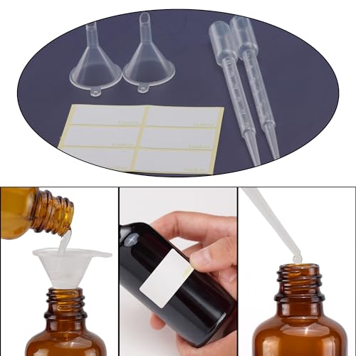 YIZHAO 1oz Amber Glass Spray Bottles - 6 Pack Refillable Travel Atomizers