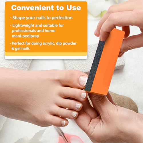 Durable Nail Buffer Sanding Block 100/180/100 Grit Orange for Buffing