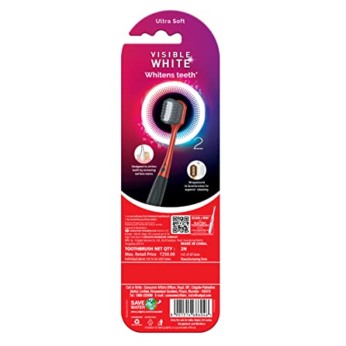 Colgate Visible White O2 Manual Toothbrush Set - 2 Ultra Soft Brushes