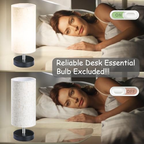 Minimalist Bedside Table Lamp with Linen Shade for Small Spaces