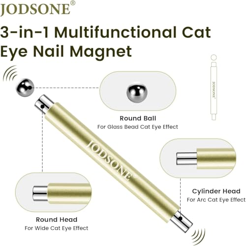 JODSONE 3-in-1 Cat Eye Magnet Nail Art Tool for DIY Effects