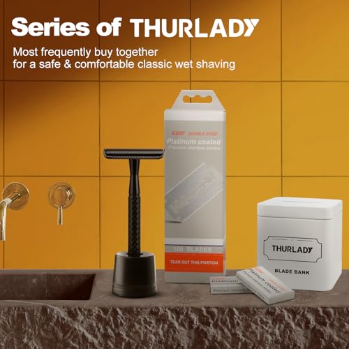 THURLADY 100 Count Platinum Coated Double Edge Safety Razor Blades - Sharp & Skin-Friendly, Compatible with All Standard Razors