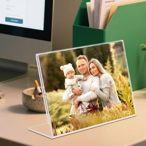 6 Pack Clear Acrylic 6x4 Inch Self Standing Picture Frames