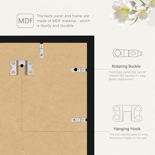 11x17 Black Picture Frame - Classic Wall Mount Poster Frame