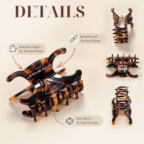 Astrumify Medium Butterfly Claw Clips - 4 Pack Acetate Hair Clips