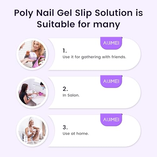 AIJIMEI Poly Gel Nail Slip Solution Set - 2 x 120ml Cleanser & Tools