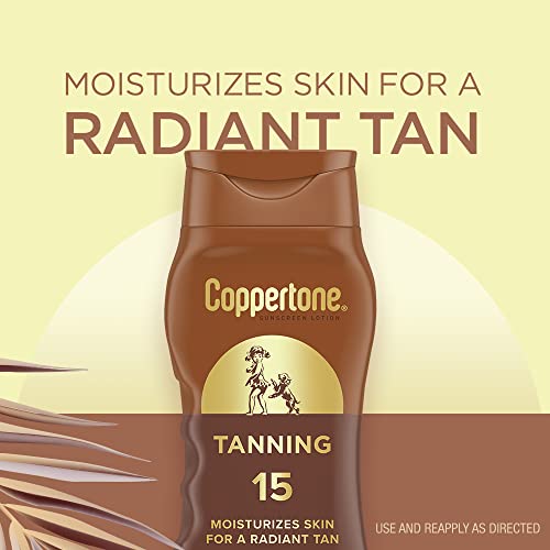 Coppertone SPF 15 Tanning Sunscreen Lotion - 8 Fl Oz, Water-Resistant Broad Spectrum