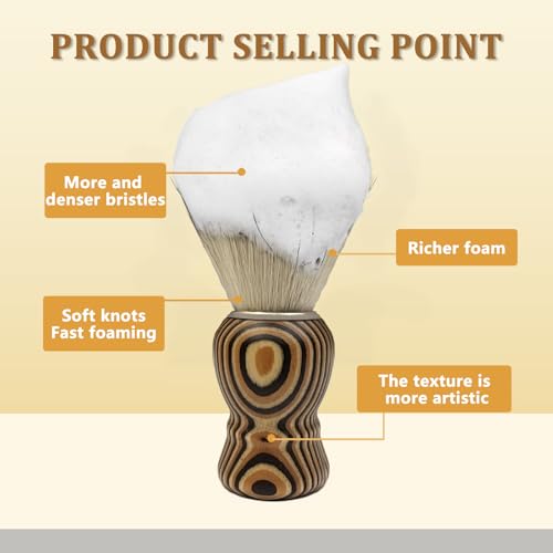 KIKC Hand Crafted Pure Badger Hair Shaving Brush with Wood Handle