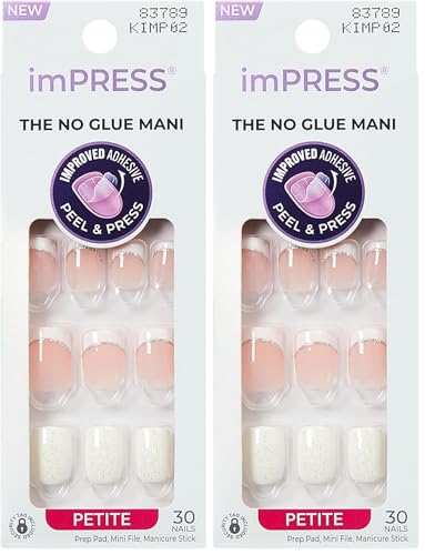 KISS imPRESS Petite Press-On Nails - Mini Me White Squoval (2 Pack)