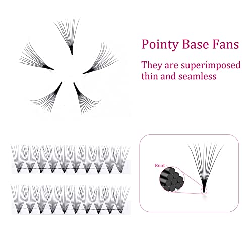 FADLASH Lash Extension 10D 0.07 D Curl Premade Fans Mix Tray 8-14mm Short Stem