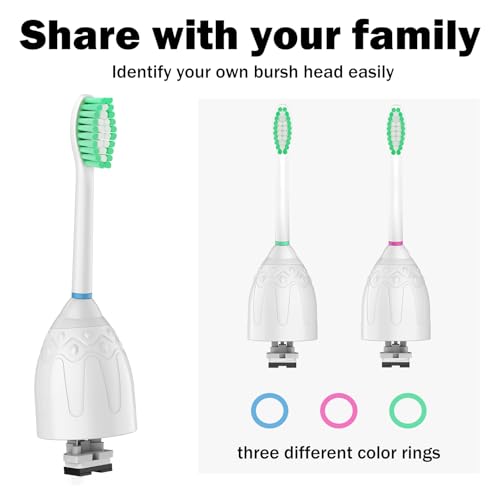HAPPYMOMO 6 Pack Replacement Toothbrush Heads for Philips Sonicare E-Series, Essence, Xtreme, Elite, Advance & CleanCare