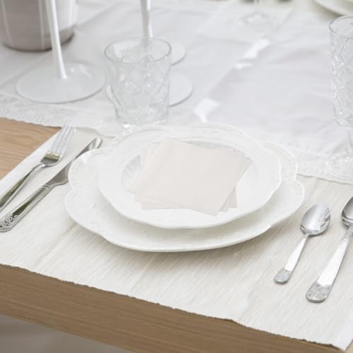 500 Disposable White Cocktail Napkins - 2 Ply, 4.9" x 4.9"