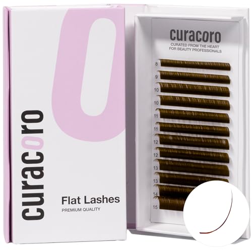 Curacoro Brown Flat Lash Extensions 0.15 CC Curl 8-15mm