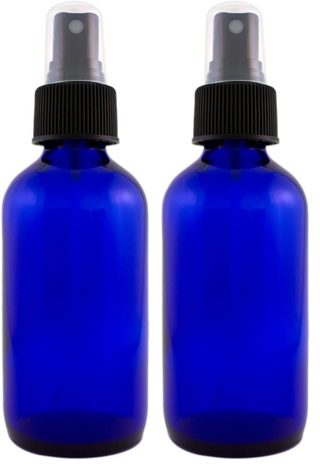 Cobalt Blue Glass Spray Bottle 4 fl oz - Reusable, Pack of 2