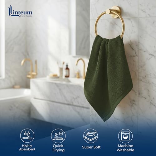 Zero Twist Washcloths 12x12 100% Cotton, 12-Pack – Army Green
